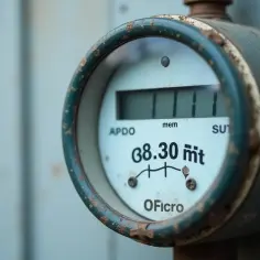 Jak odczytać licznik elektroniczny gazu: wyświetla 38.30 m³ i cyfry 111.