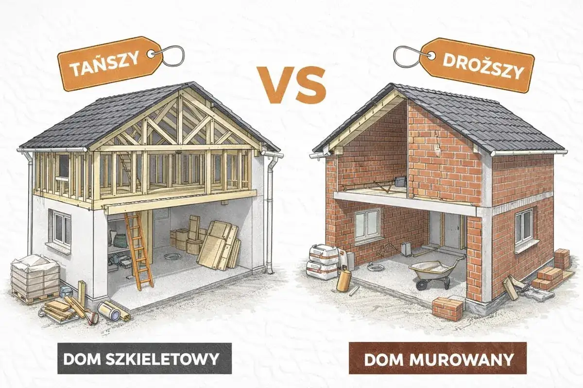 Porównanie budowy: dom szkieletowy (tańszy) vs dom murowany (droższy). Który dom drewniany jest tańszy od murowanego?